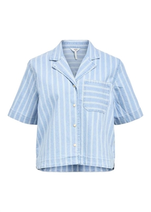 Elsie denim ss skjorte Light Blue/White Object 